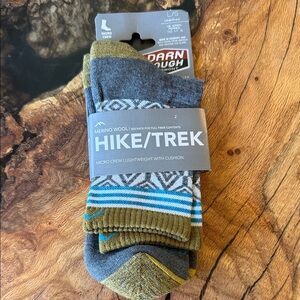 Darn Tough Merino Wool Hike Trek Micro Crew Socks Lightweight Cushion L NEW